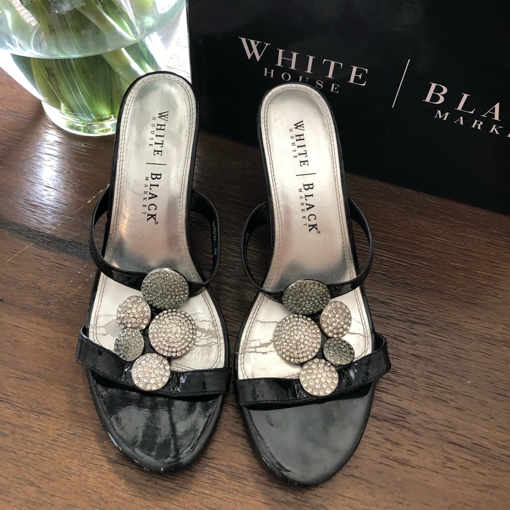 WHBM rhinestone wedge sandals